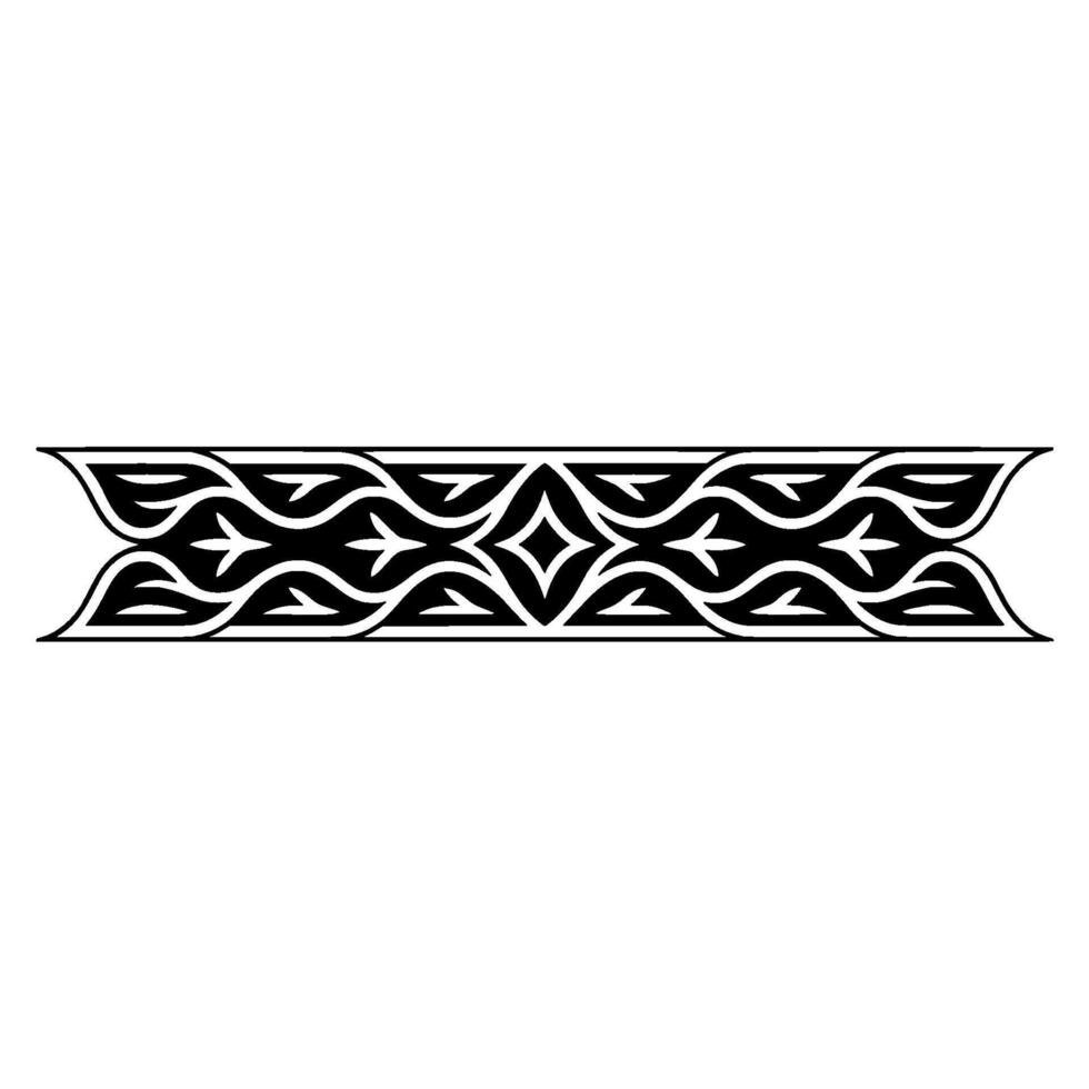 Elegant Black Floral Border on White Background, Illustration - Ornament - Decoration vector