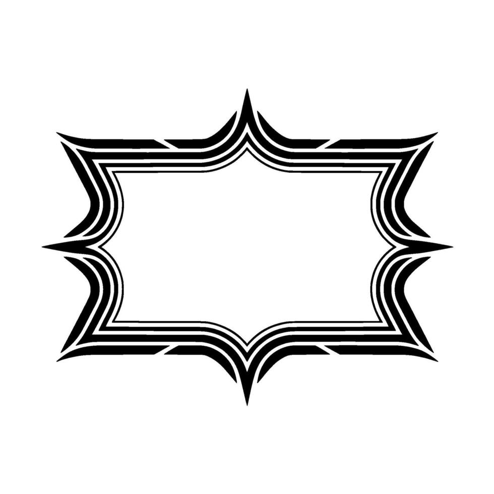 Geometric Ornament Black White Badge on White Background vector