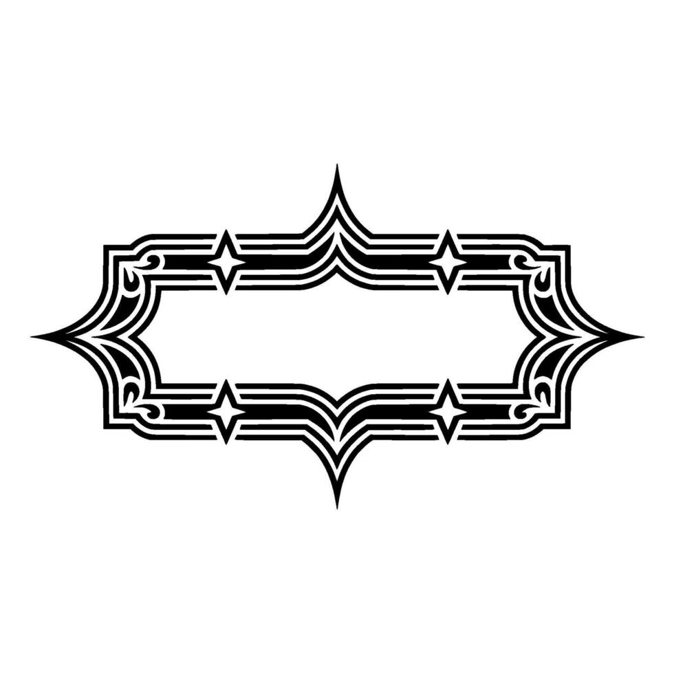 Black White Decorative Frame Elegant Border, Illustration vector