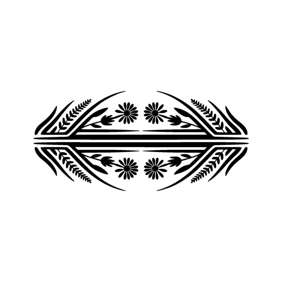 Minimalist Floral Element with Symmetry Geometric Lines vector