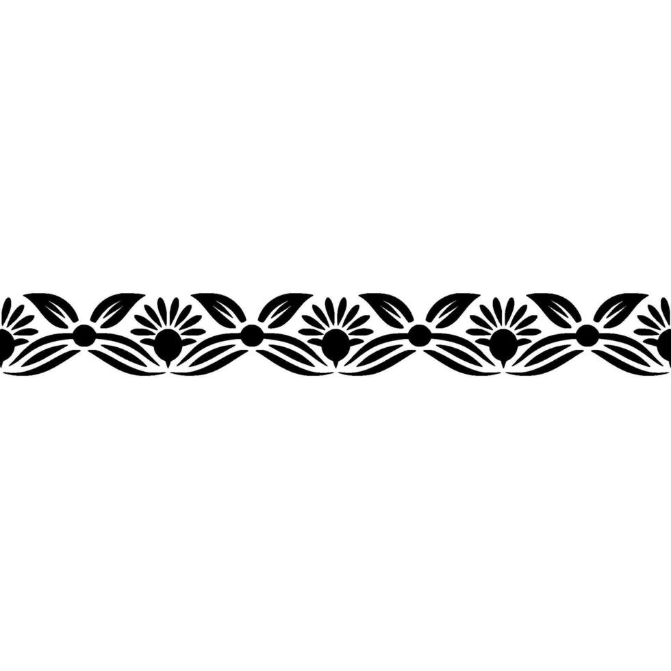 Elegant Black Floral Border on Grayscale Background vector