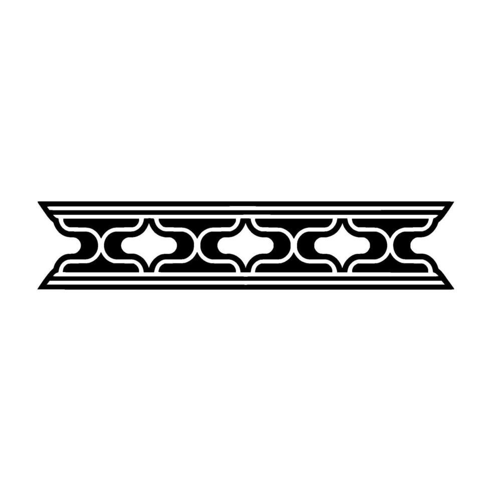 Geometric Decorative Border Element - Minimalist Black White vector