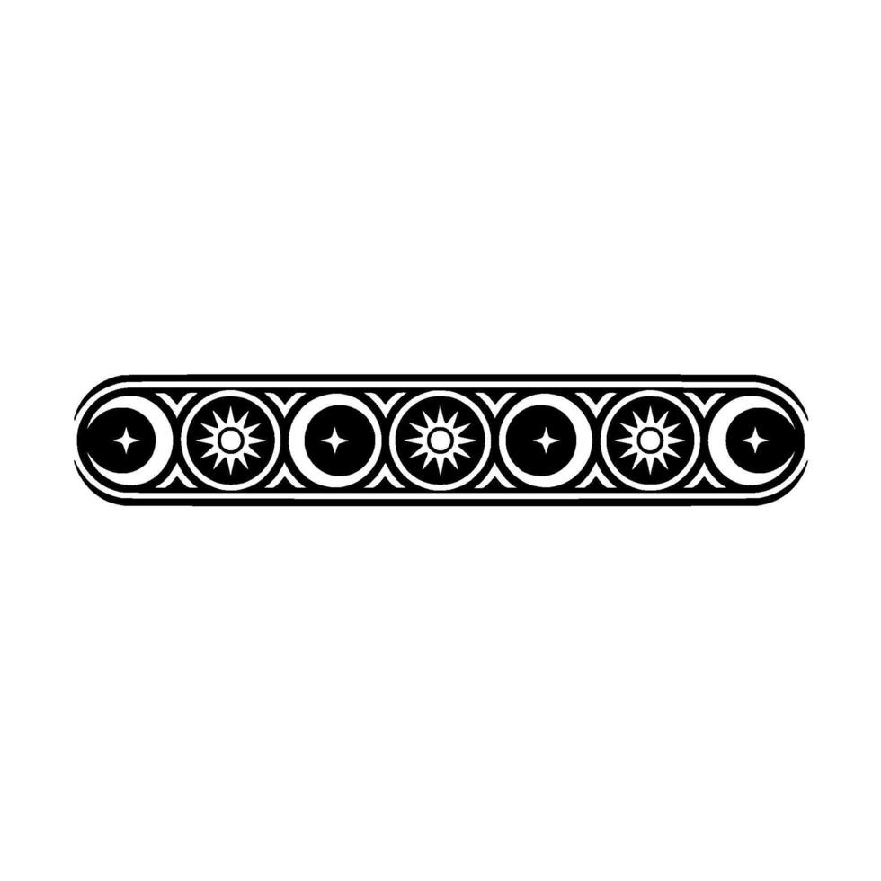 Celestial Border in Black and White - Element vector