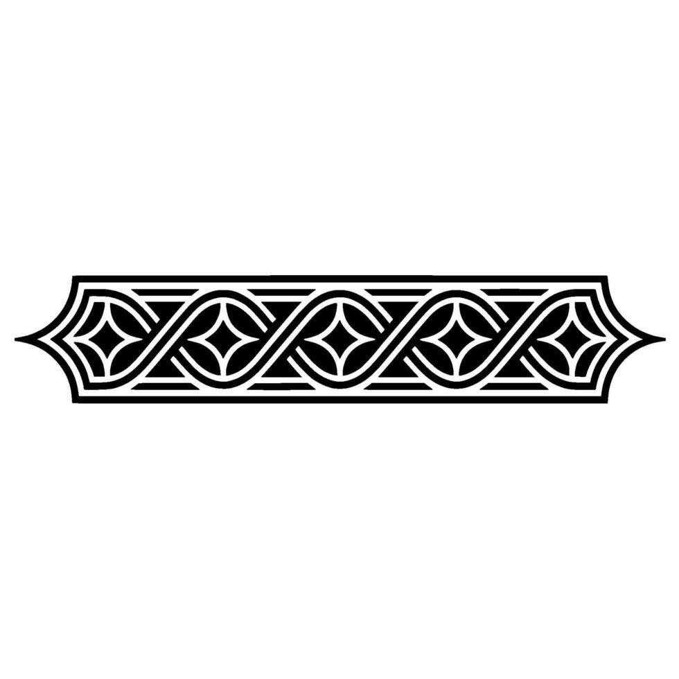 Intricate Black and White Decorative Border on White Background vector