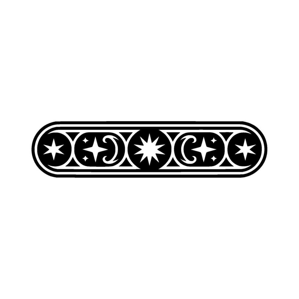Celestial Border Black and White Ornamental vector