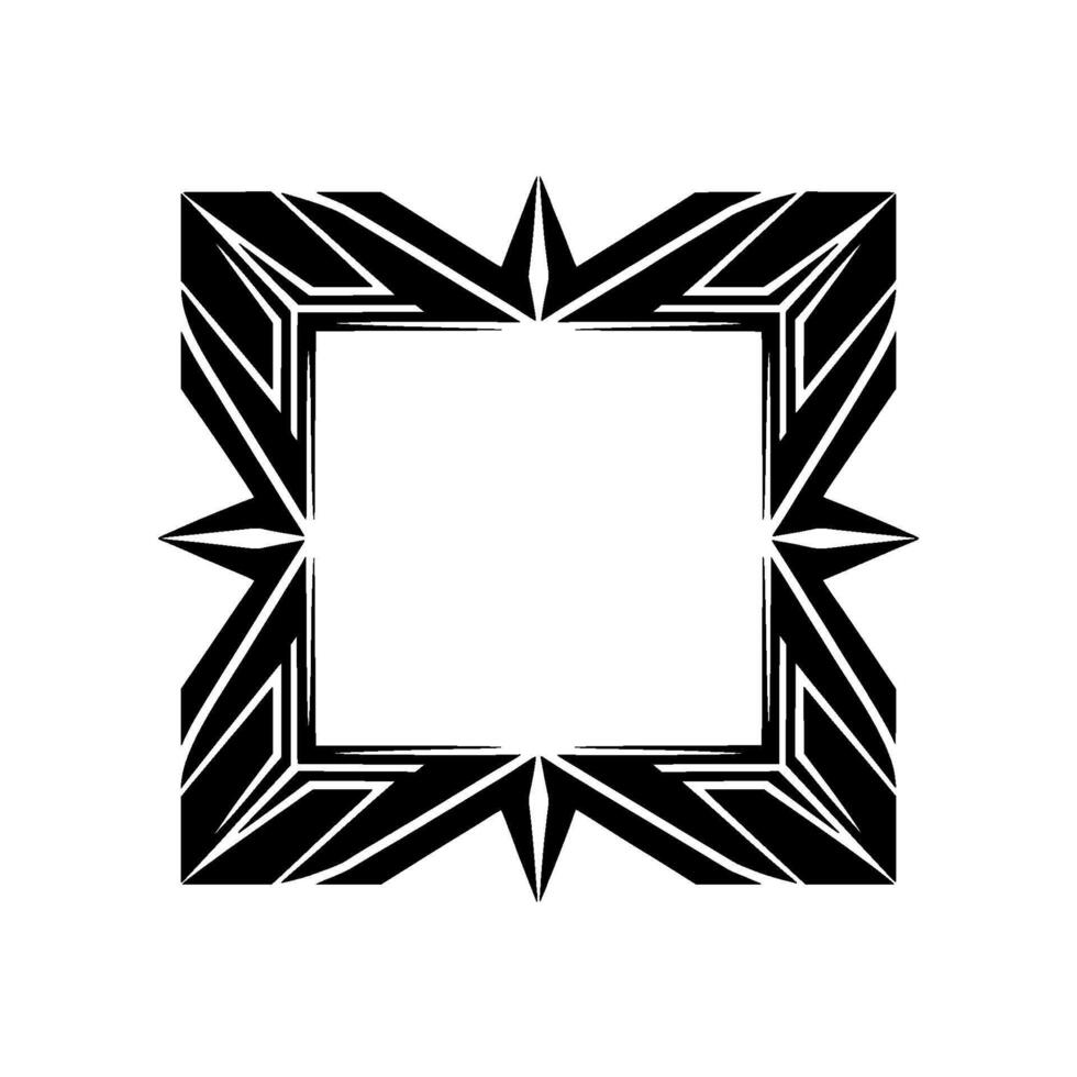 Art Deco Frame, Geometric Black and White on Light Background vector