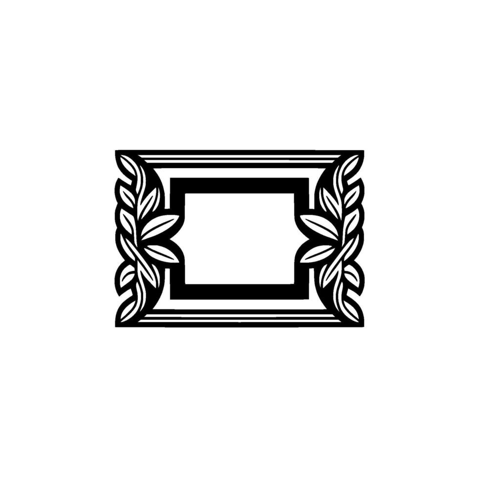 Elegant Black Frame with Leaf Accents vector