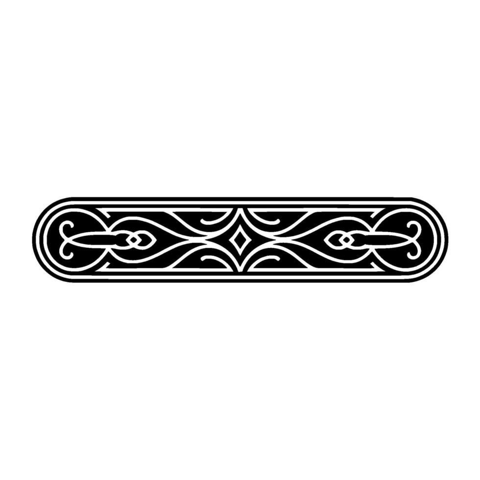 Elegant Black and White Ornamental Border Element - Decorative vector