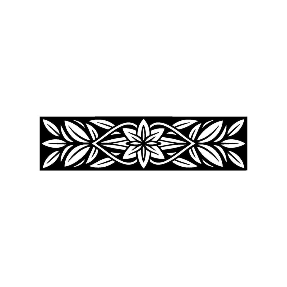 Elegant Floral Border Black White Decorative Element - Frame vector