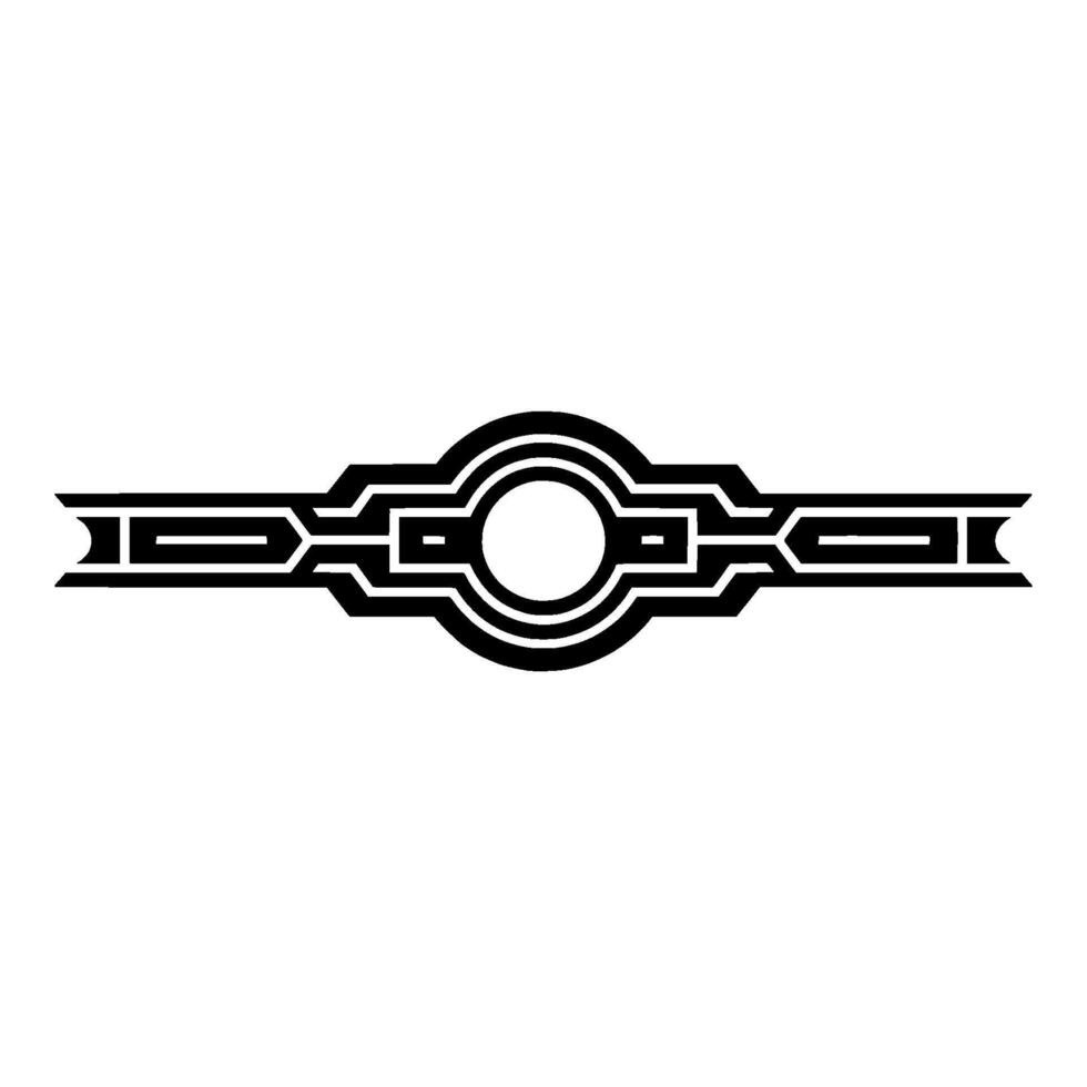 Geometric Black Ornament on White Art Deco Style, Minimalist vector
