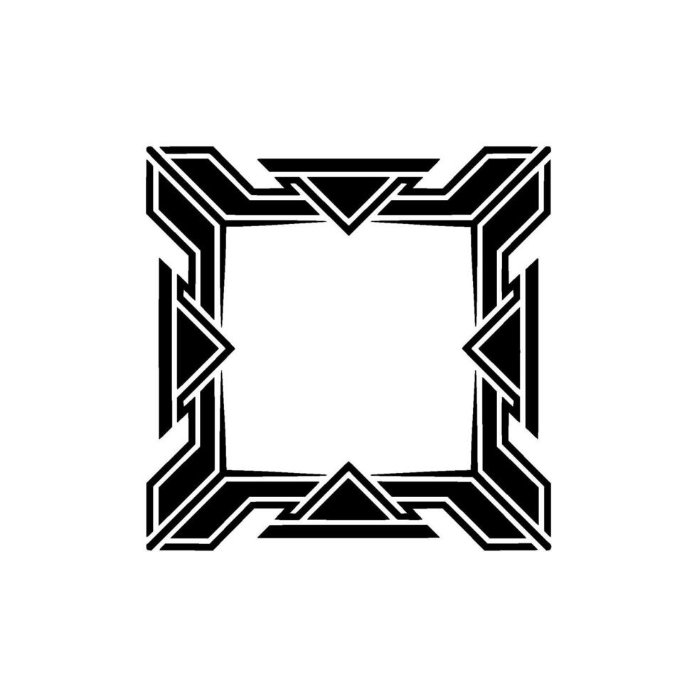 Geometric Art Deco Frame on Gray Background - Border vector
