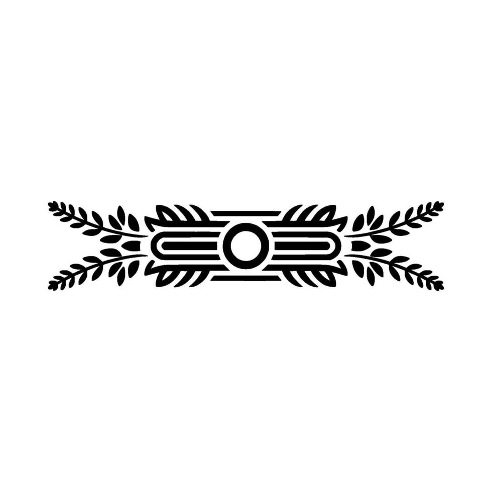 Elegant Black and White Floral Border Ornament on Gray Background - Leaves vector