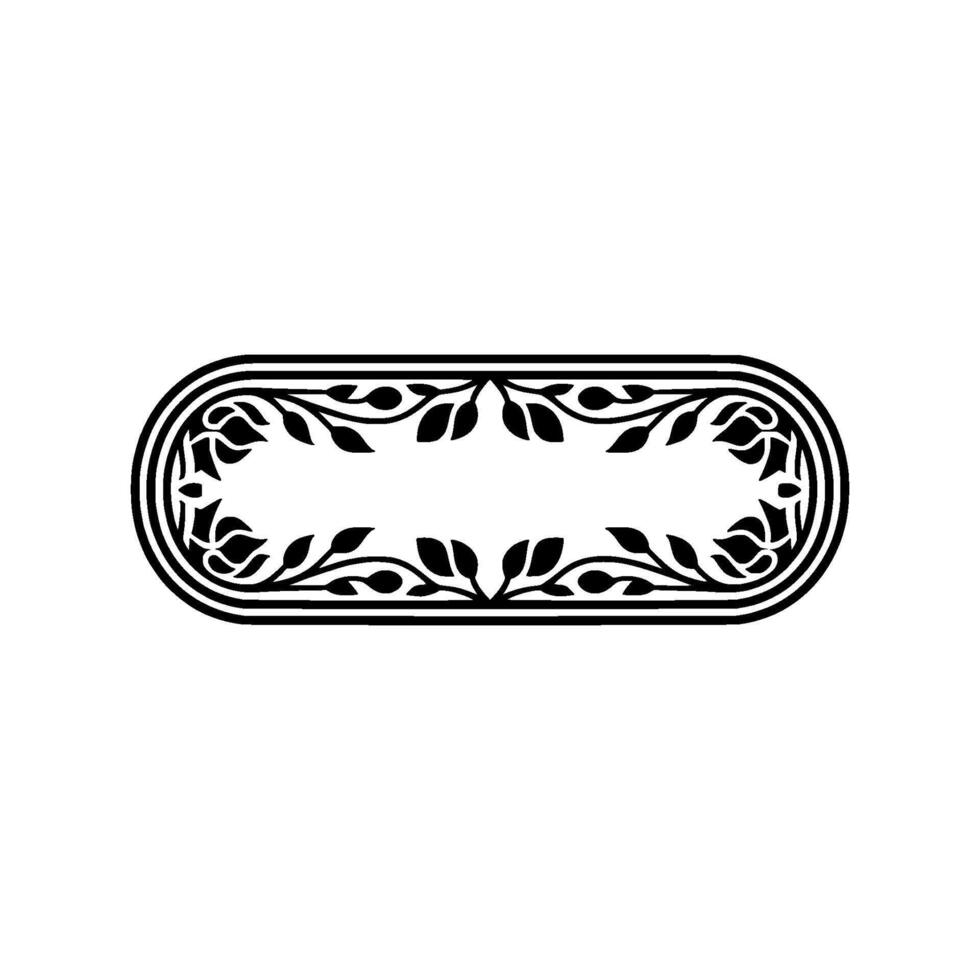 Elegant Floral Frame Black and White Botanical - Leaves vector