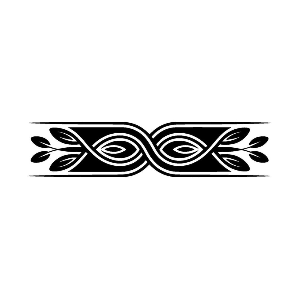 Elegant Black and White Botanical Ornament Seamless Border vector