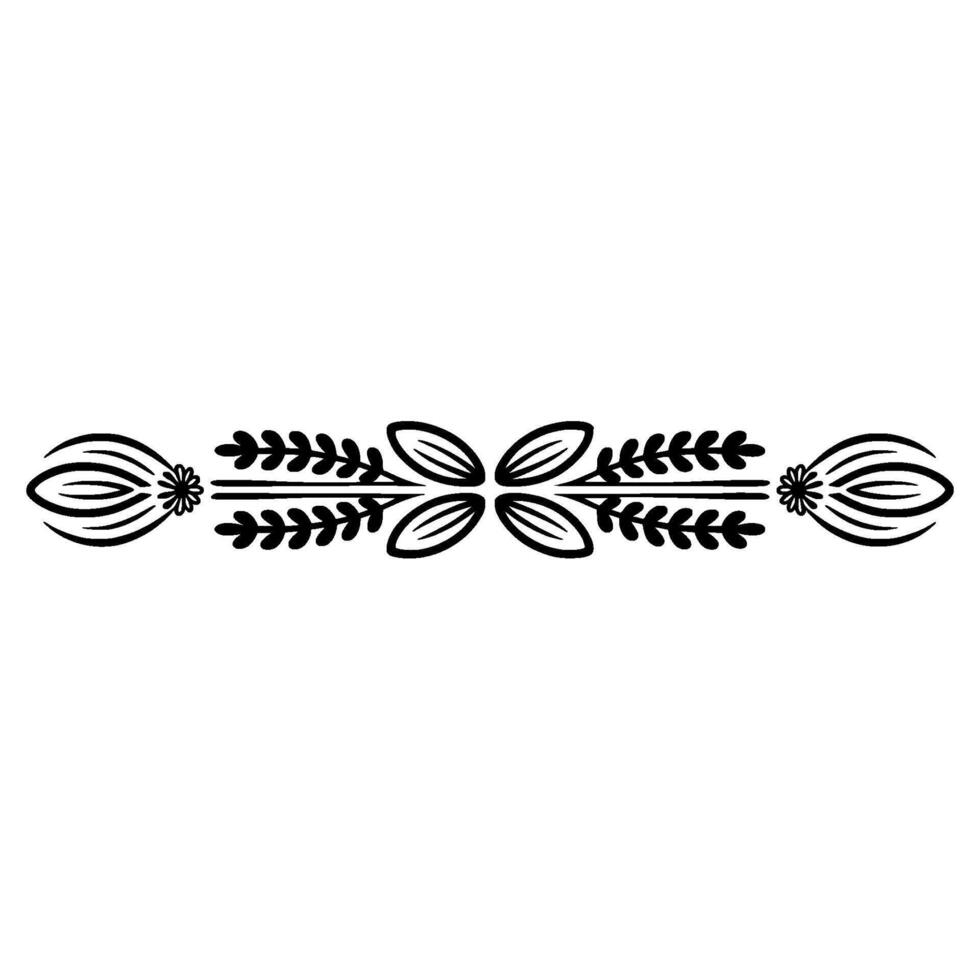 Elegant Black Floral Divider on Gradient Background - Element vector