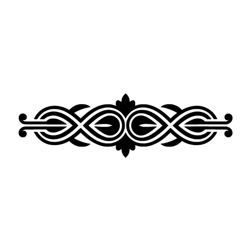Ornate Black and White Border Element - Abstract vector