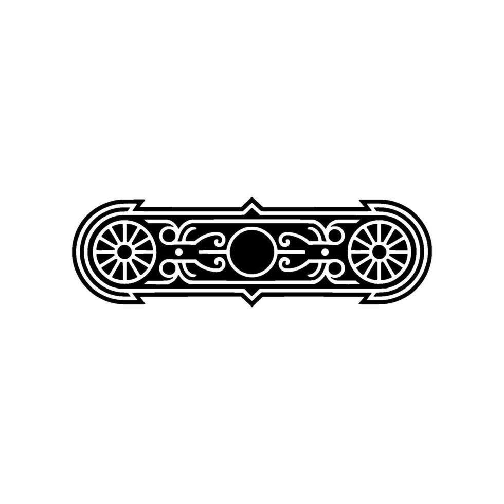 Elegant Black Ornate Border Element on White Background - Ornament vector