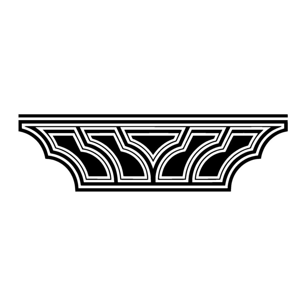 Elegant Black and White Geometric Border on Gradient Background - Ornament vector