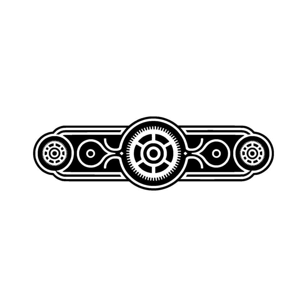 Black White Mechanical Element on White Background vector