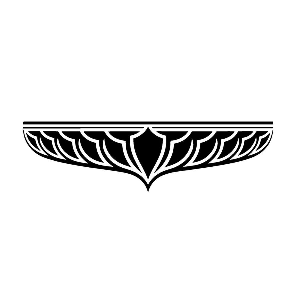 Elegant Geometric Black Ornament on White Background, Illustration vector
