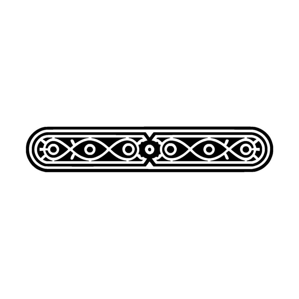 Ornate Black and Silver Border on White Background vector