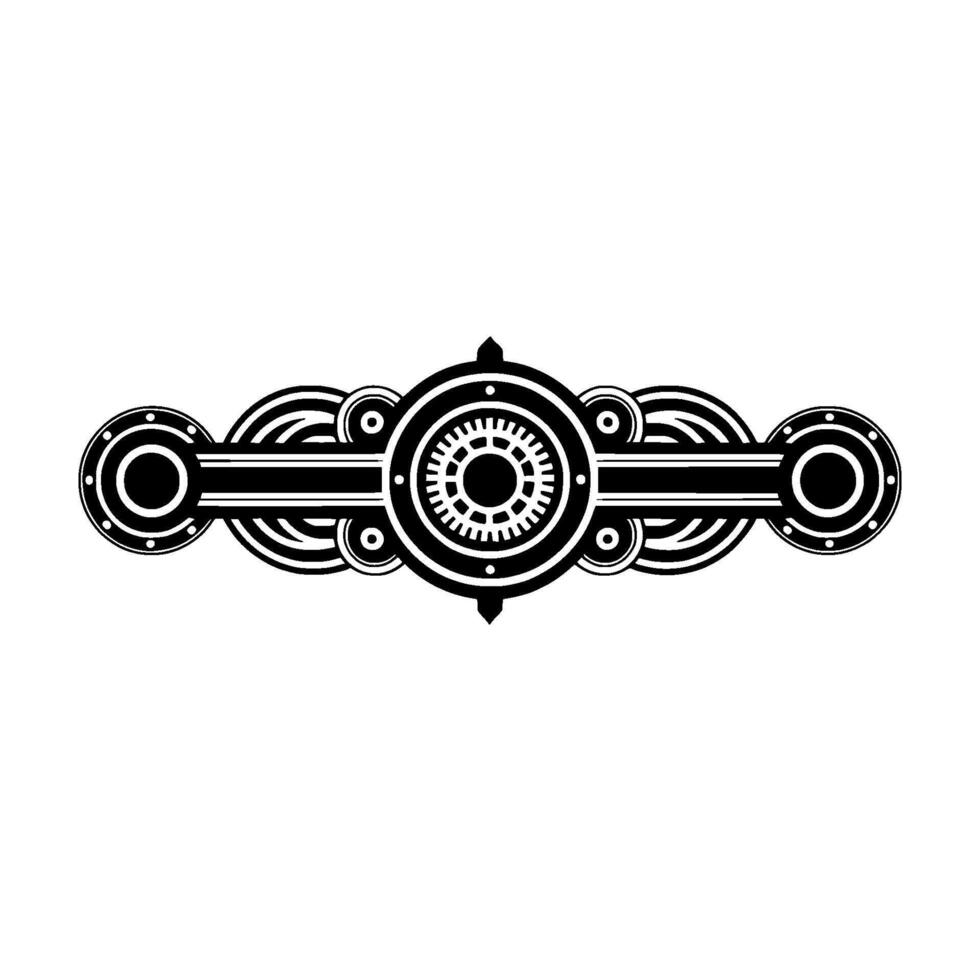 Geometric Art Deco Ornament - Black White, Minimalist, Decorative vector