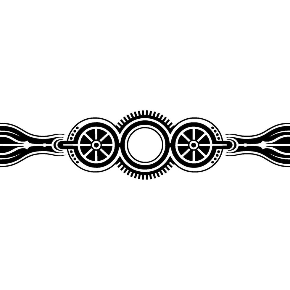 Abstract Mechanical Gears Border on White - Minimalist vector