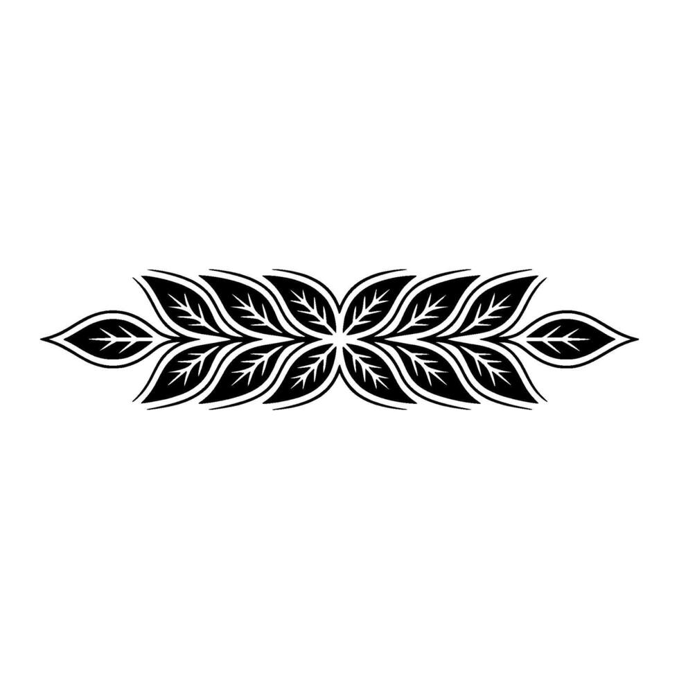 Elegant Black Leaf Ornament on White Background, Floral - Leaves vector