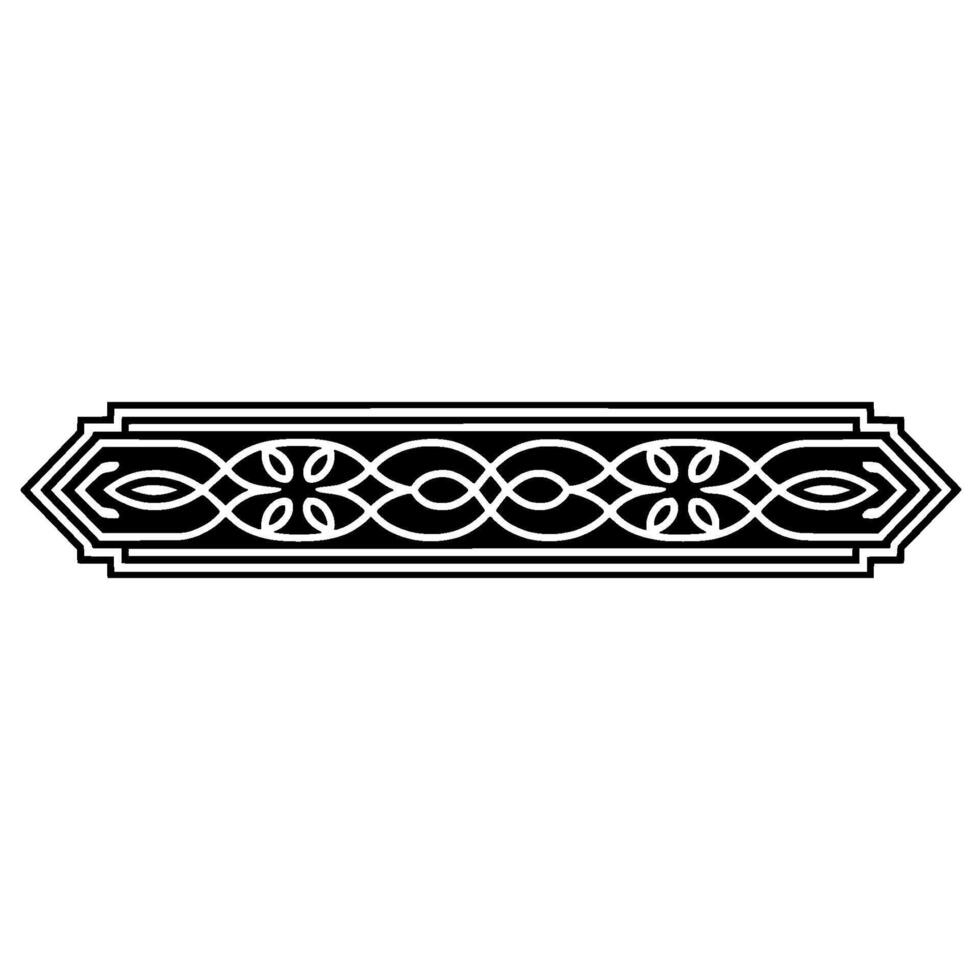 Geometric Patterned Border Element in Black and White vector