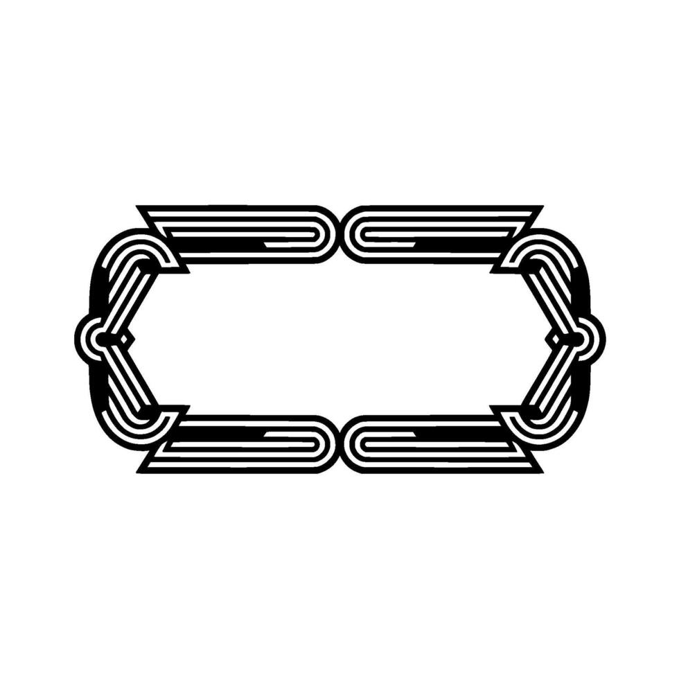 Retro Geometric Frame Black and White Art Deco vector
