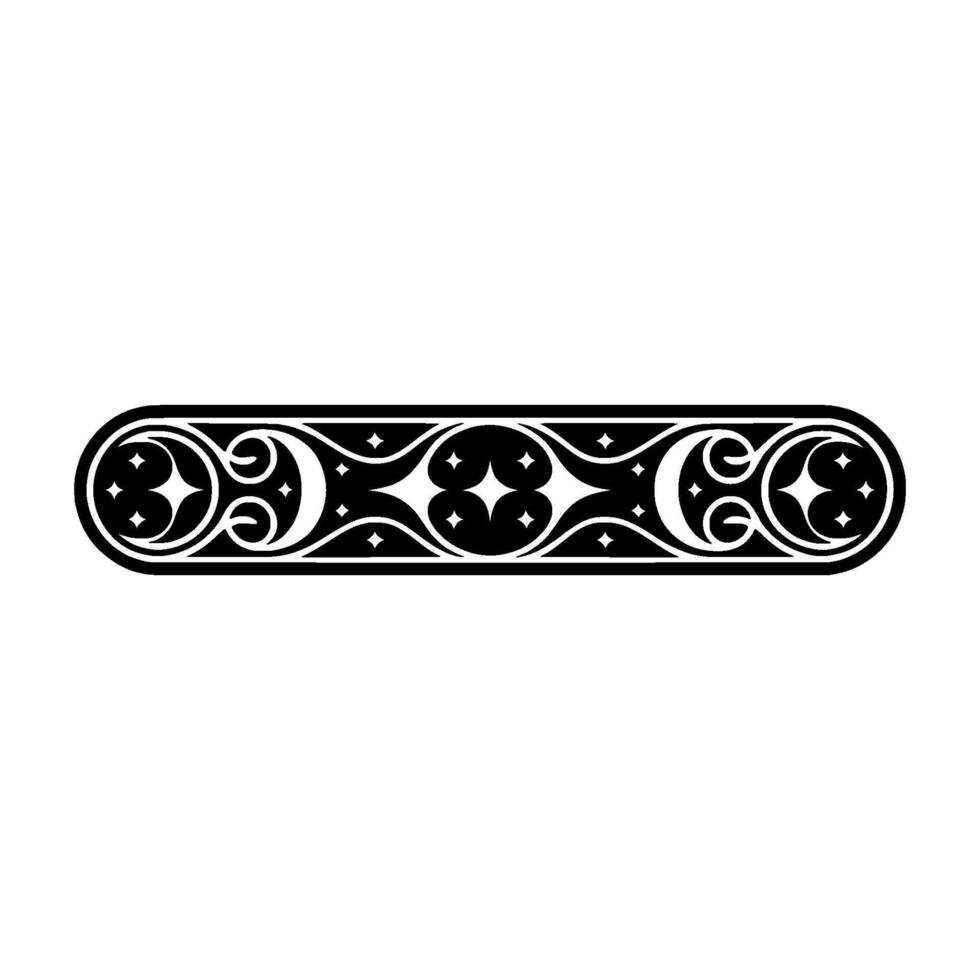 Elegant Black White Decorative Border Element, Art Deco Style, Illustration vector