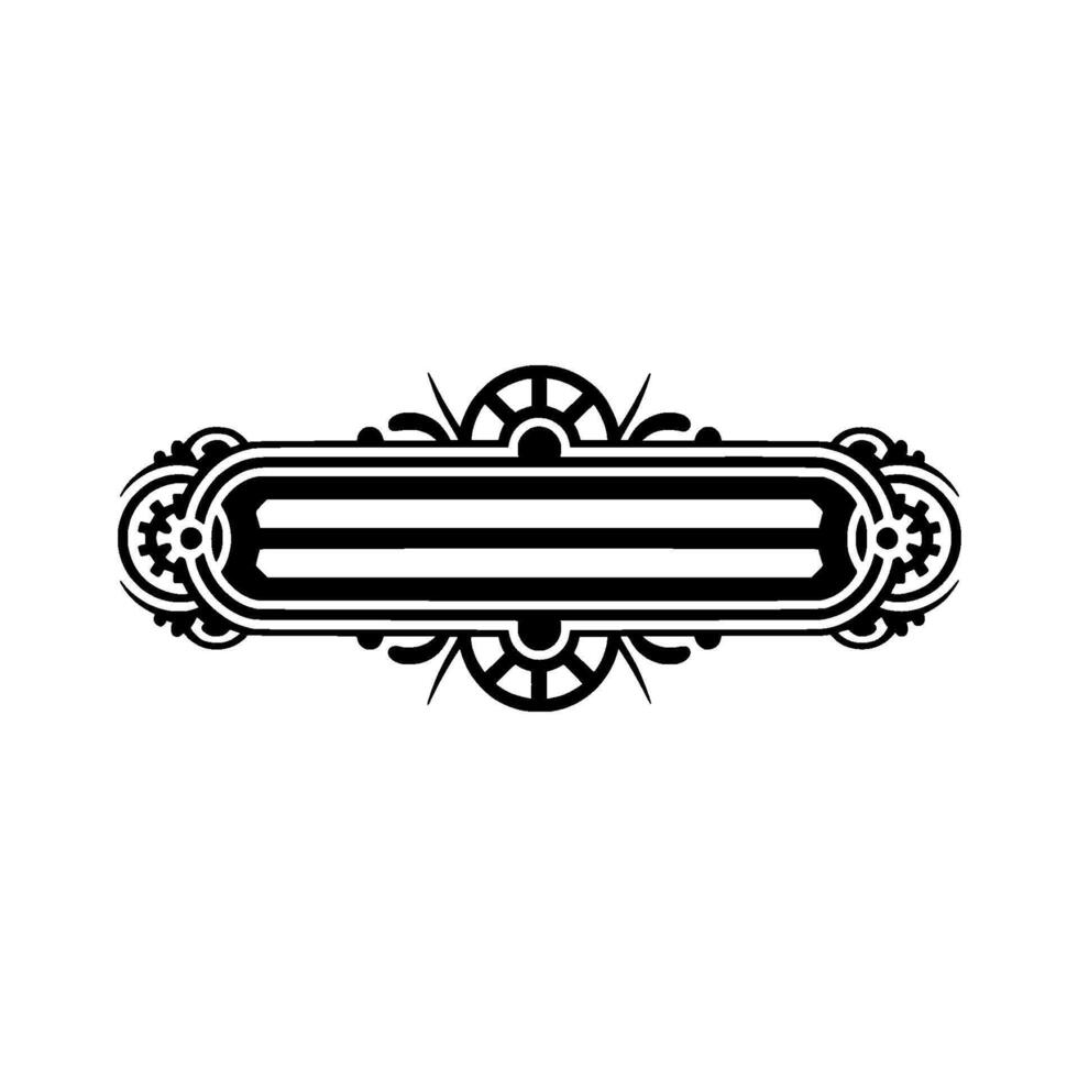 Ornate Black White Steampunk Banner or Text Frame vector