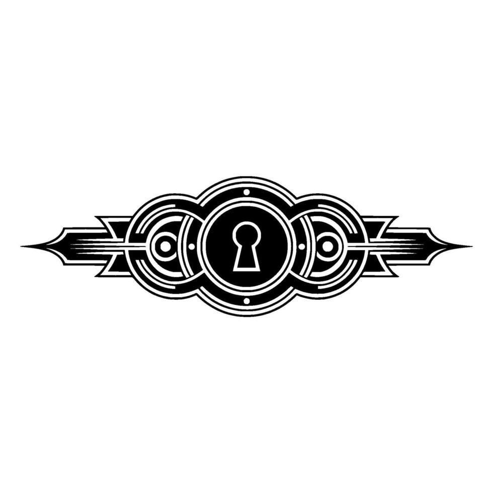 Art Deco Keyhole Ornament Security, Elegance vector
