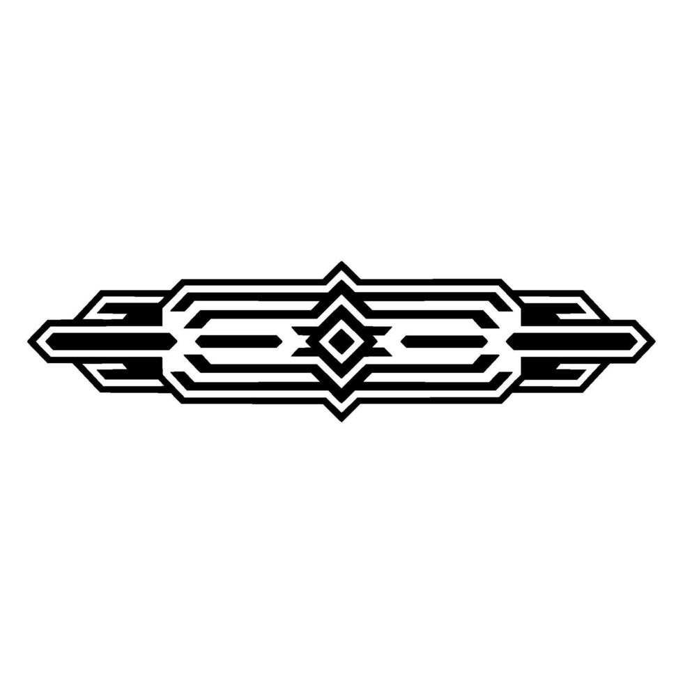 Geometric Art Deco Border Element on White Background - Minimalist vector