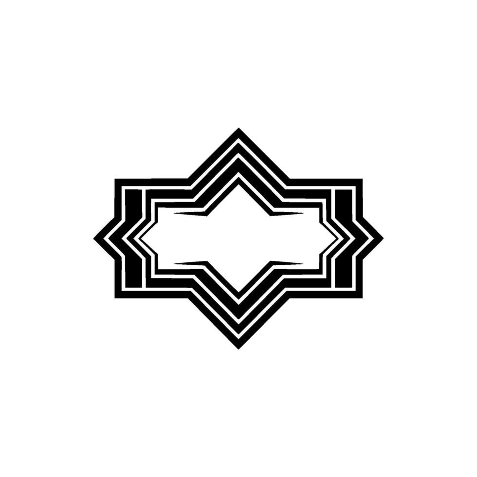 Minimalist Geometric Star Frame, Black White, Clean Aesthetics vector