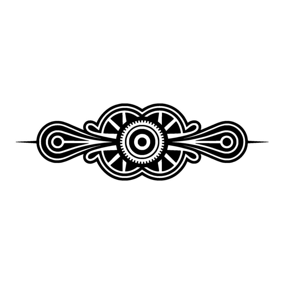 Ornate Black and White Decorative Element - Geometric vector
