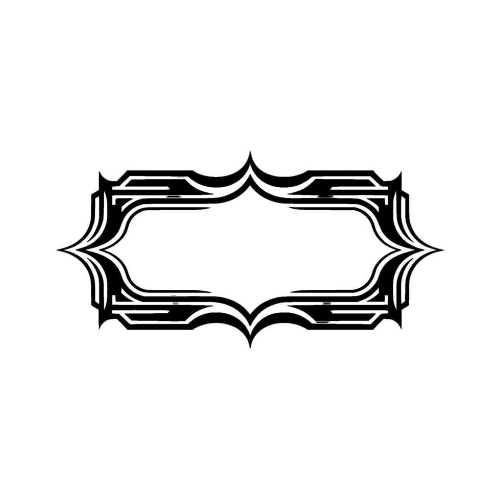Elegant Black Silver LabelFrame, Art Deco vector