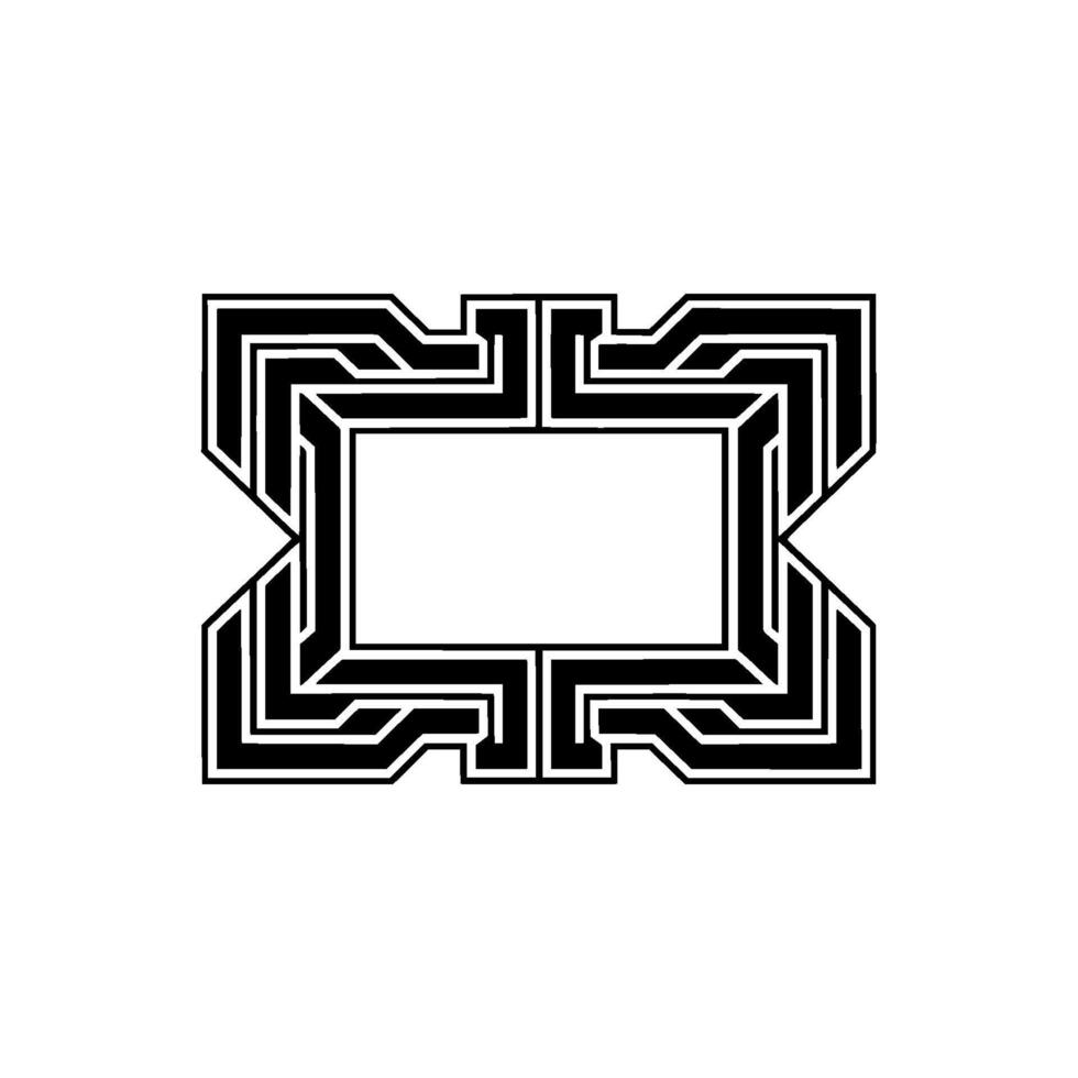 Geometric Art Deco Frame in Black and White, Abstract - Art deco vector