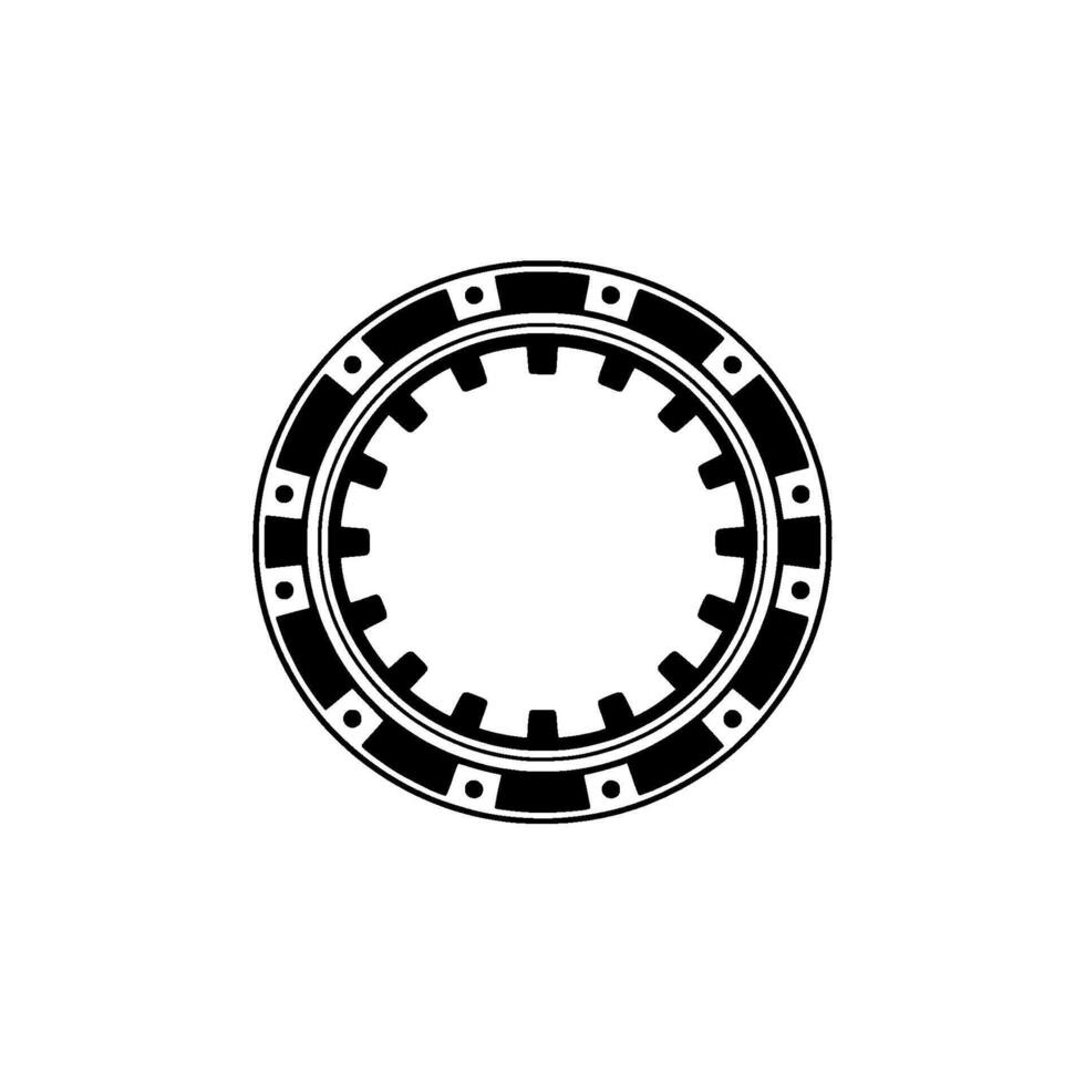 Abstract Circular Emblem, Black and White, Geometric, Modern Minimalist vector