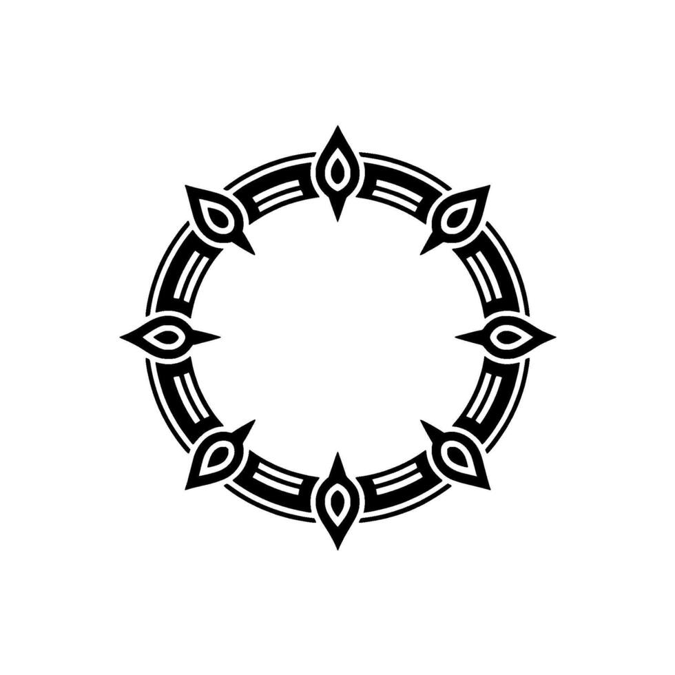 Geometric Black and White Circular Ornament, Circle vector