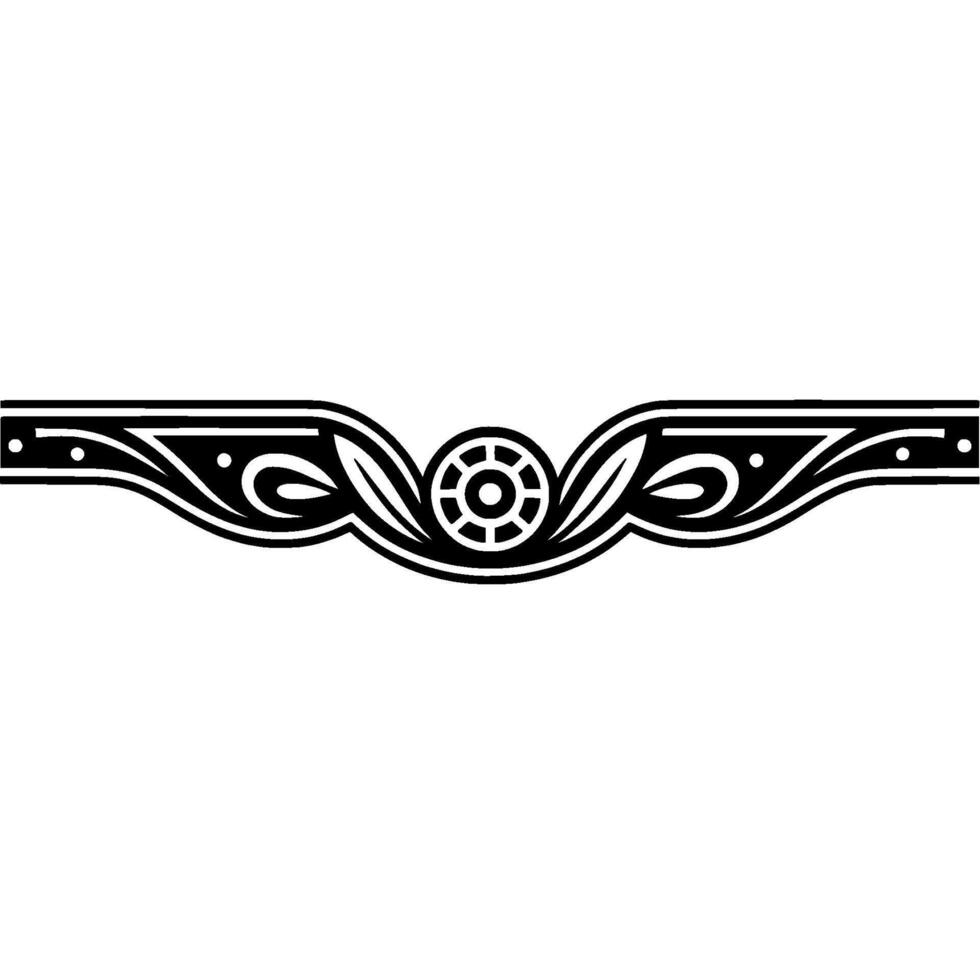 Ornate Black and White Border Element, Ornament vector