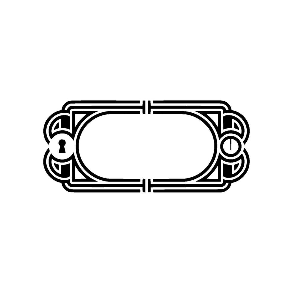Minimalist Art Deco Label with Keyhole Geometric vector