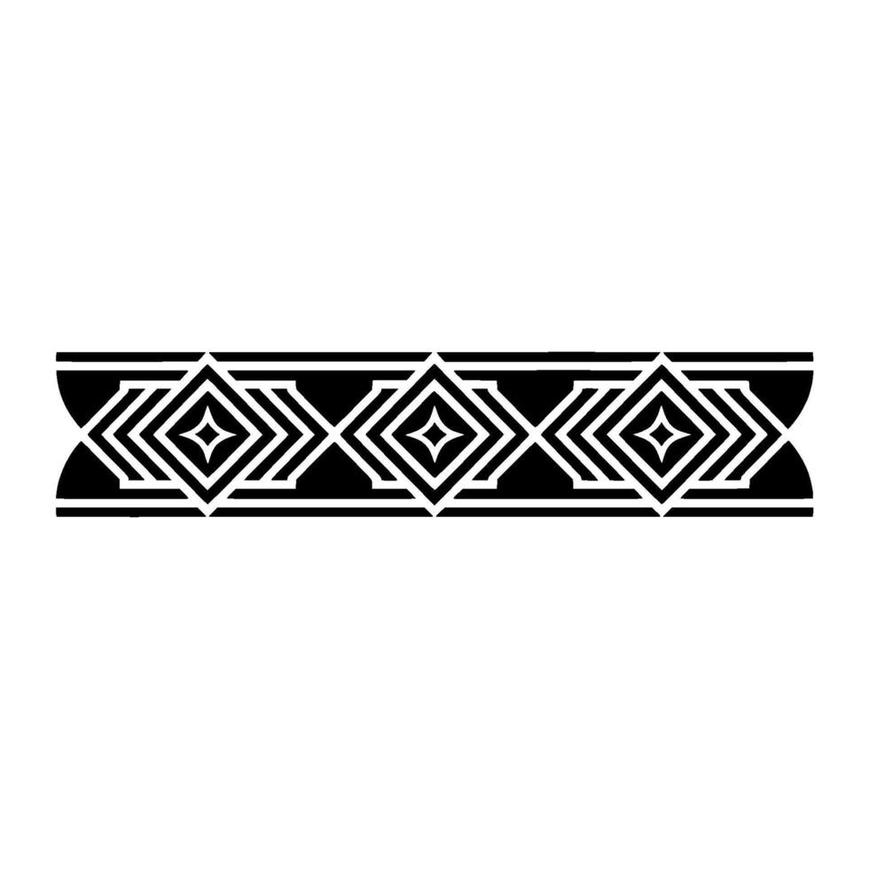 Geometric Black and White Decorative Border Element on White Background vector