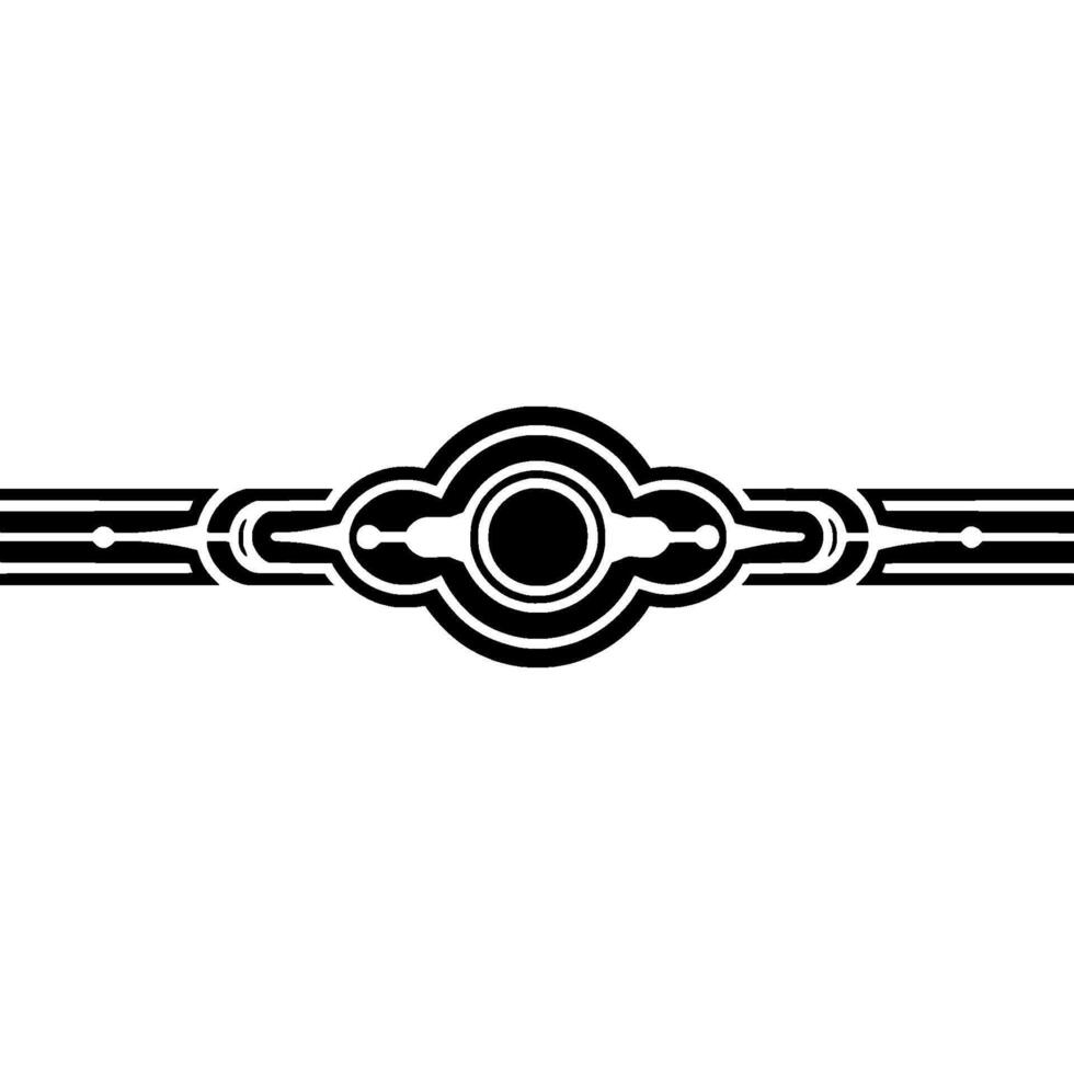 Geometric Art Deco Ornament - Symmetrical Black White vector