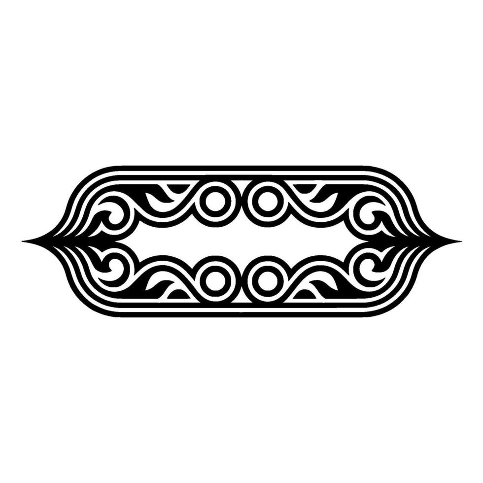 Ornate Black and White Decorative Border Element, Ornament vector
