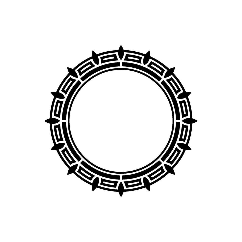 Minimalist Black and White Decorative Circular Frame vector