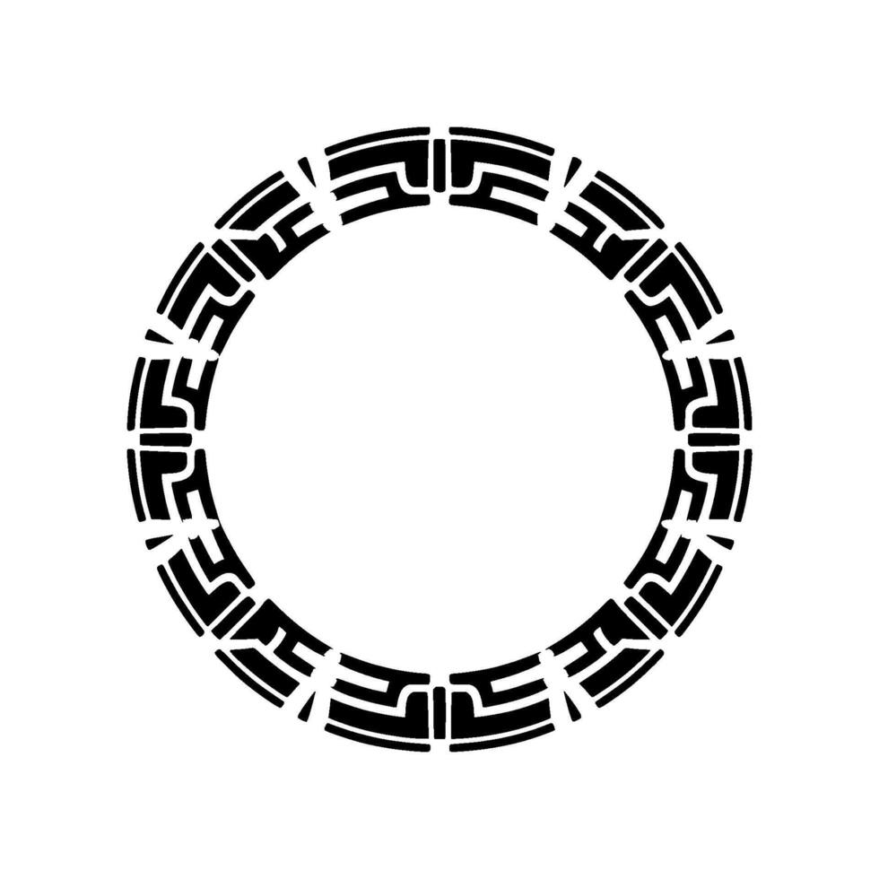 Geometric Circle, Minimalist Black White Ornament vector