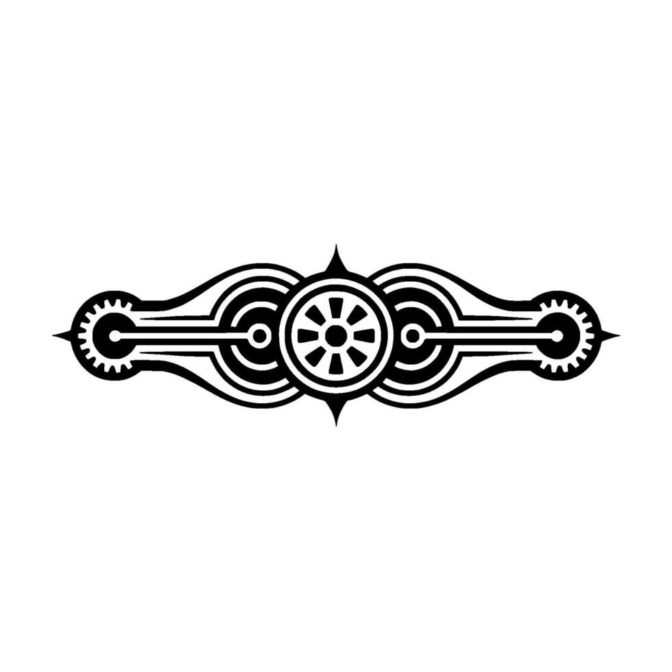 Geometric Black Ornamental Element on White vector