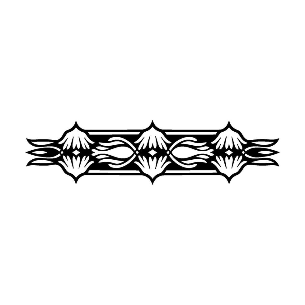 Black and White Ornamental Border, Floral Elements, Minimalist Style vector