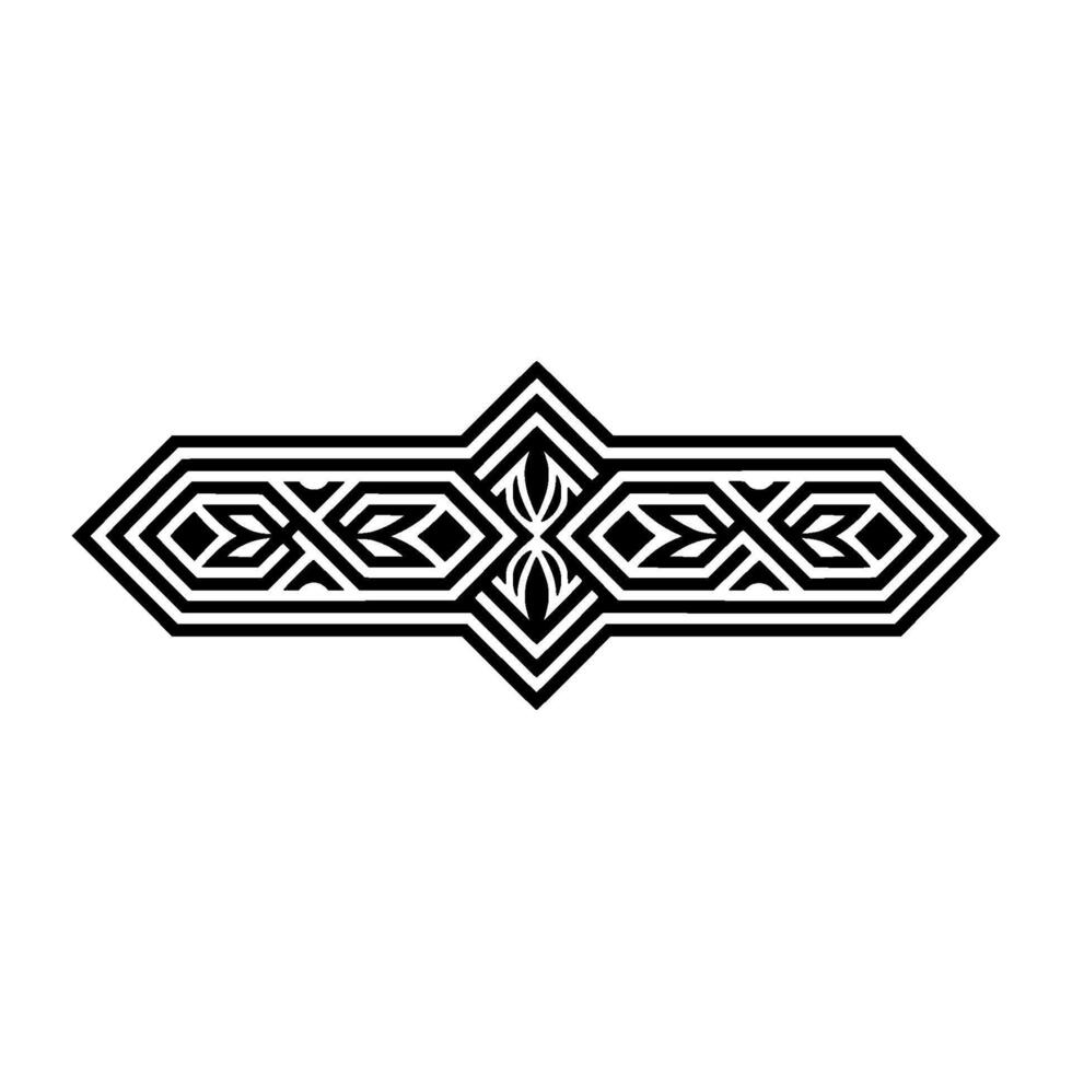 Geometric Line Art Border, Decorative Black and White vector